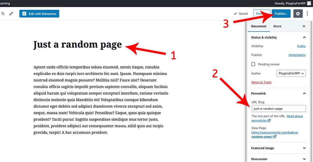 Publish the new cloned page