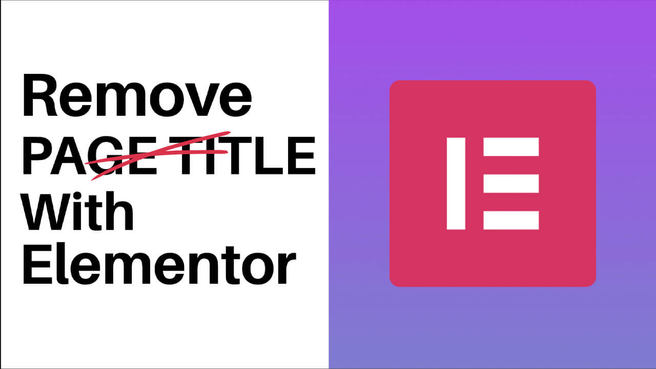 Read more about the article How To Remove Page Title With Elementor