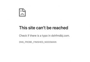 Site can't be reached error message