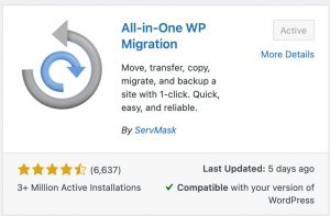 All in one WP migration plugin