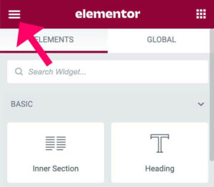 Global settings Elementor