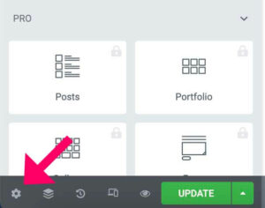 Page settings icon