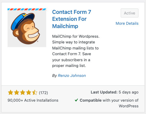 Contact Form 7 Extension for MailChimp
