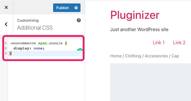 Remove the sale badge in WooCommerce
