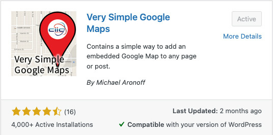 Very Simple Google Maps WordPress plugin