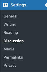 WordPress Discussion screen