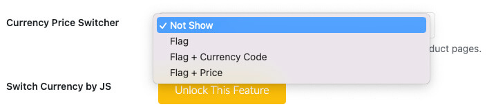 Currency price switcher