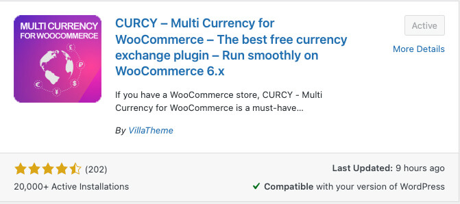 Install the Curcy plugin for WooCommerce