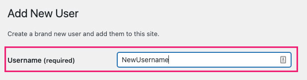 Choose a new username