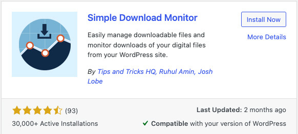 Simple download monitor plugin