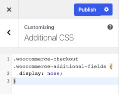 Hide checkout additional information with CSS