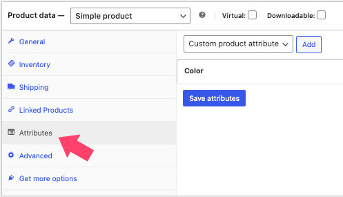 Product Attributes WooCommerce