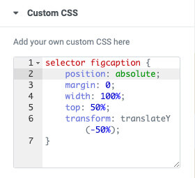 Selector figcaption CSS Elementor