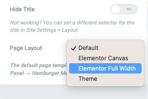 Change page layout with Elementor