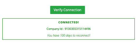 Verify connection to QuickBooks