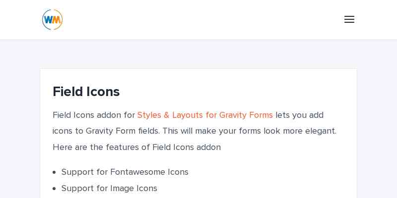Field Icons Gravity Forms
