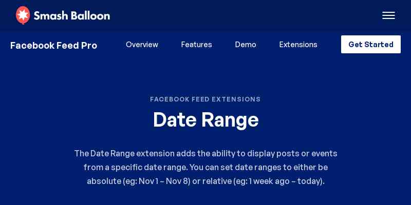 Custom Facebook Feed Pro – Date Range