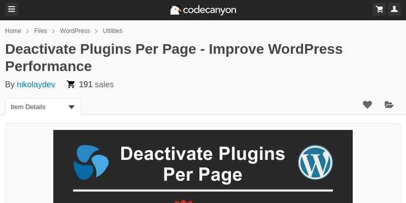 Deactivate Plugins per Page