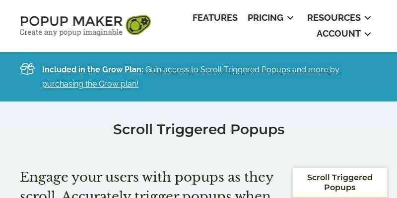 Popup Maker – Scroll Triggered Popups