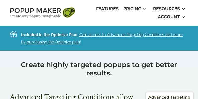 Popup Maker – Advanced Targeting Conditions