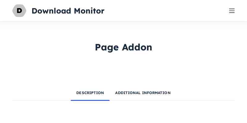 Download Monitor – Page Addon