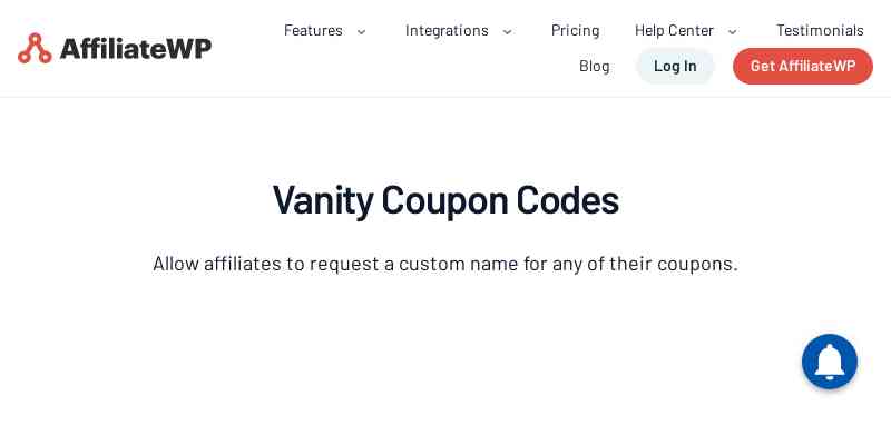AffiliateWP – Vanity Coupon Codes