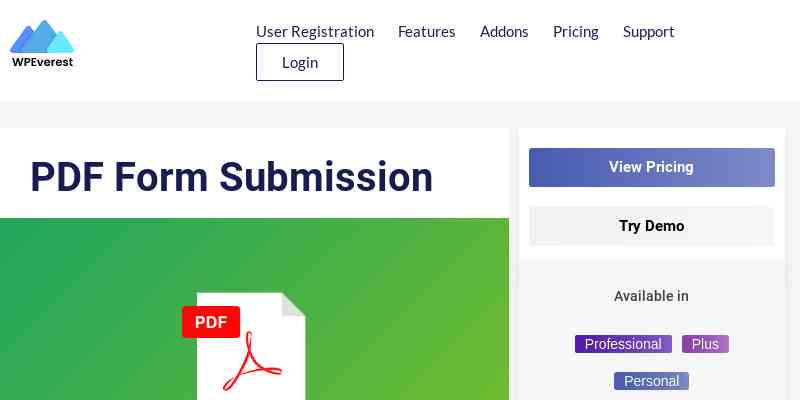 WPEverest User Registration PDF Form Submission