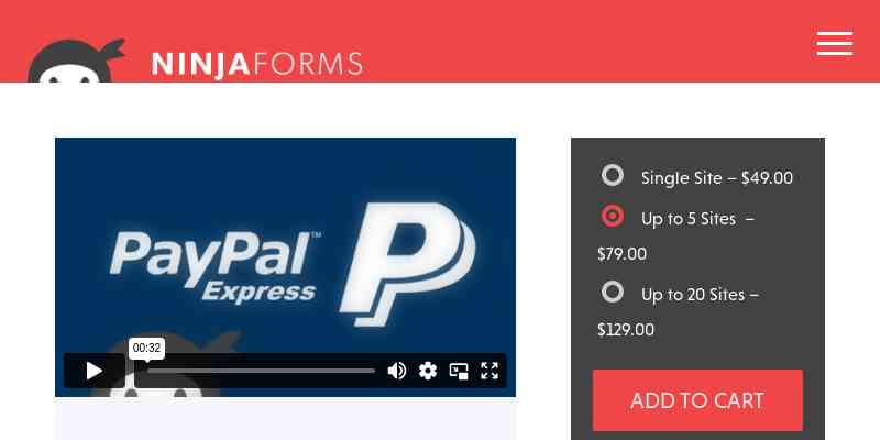 Ninja Forms – PayPal Express