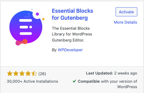 Essential blocks for Gutenberg