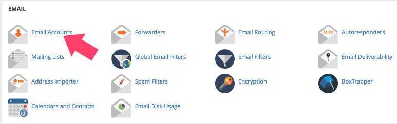 Add email accounts from cPanel