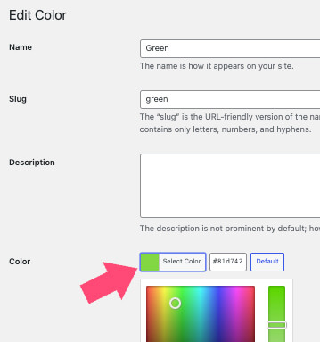 Assign color to attribute