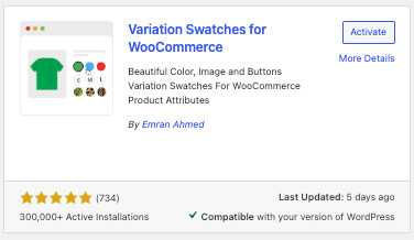 Variation Swatches for WooCommerce plugin