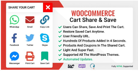WooCommerce cart share plugin