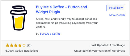 Buy Me a Coffee WordPress plugin