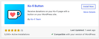 Ko-Fi WordPress Plugin