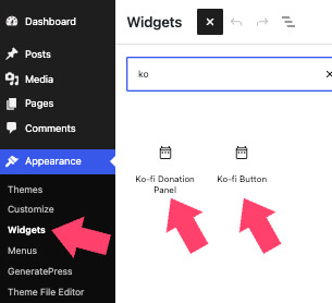 Ko-fi WordPress Widgets