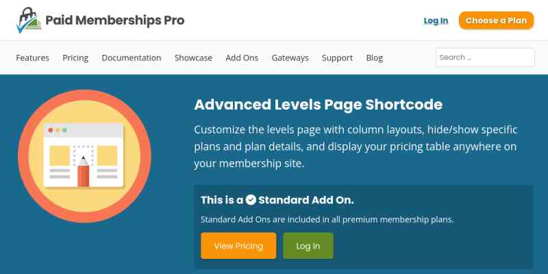 Paid Memberships Pro – Advanced Levels Page Shortcode Add On