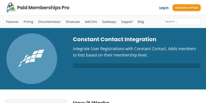 Paid Memberships Pro – Constant Contact Add On