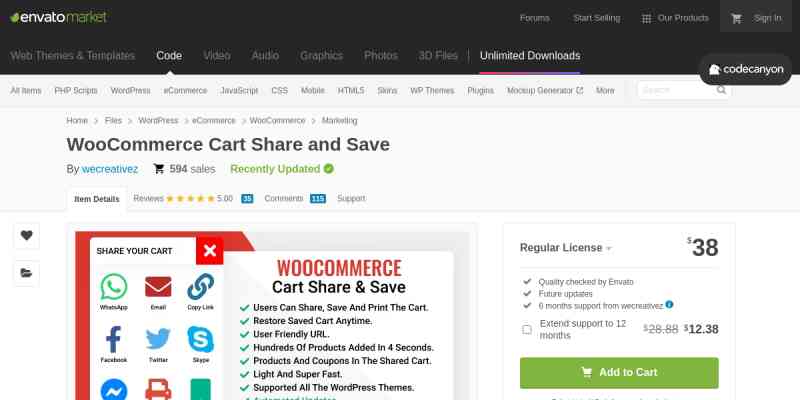 WooCommerce Cart Share & Save