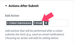 Actions after submit email