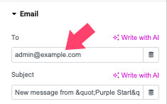 Correct email address field