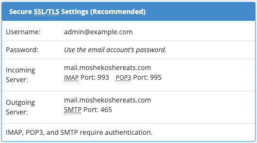 Server SMTP Settings