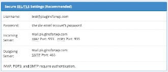 Secure SSL SMTP details