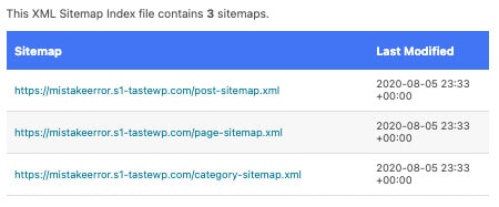 RankMath XML Sitemap page