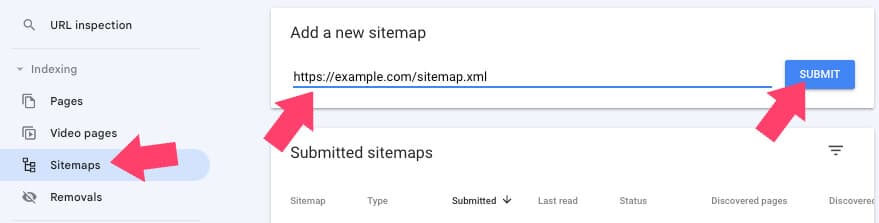 Submit Sitemap URL to Google Search Console