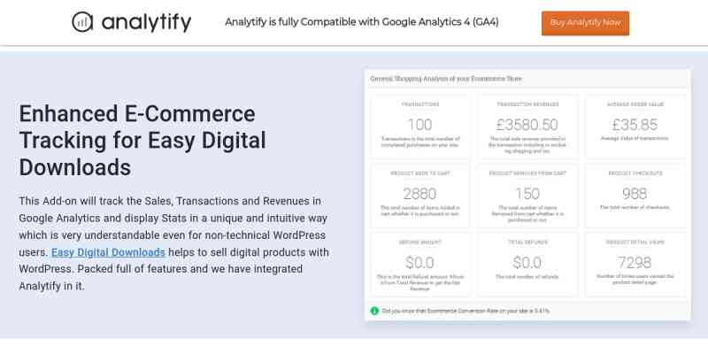 Analytify – Easy Digital Downloads Tracking