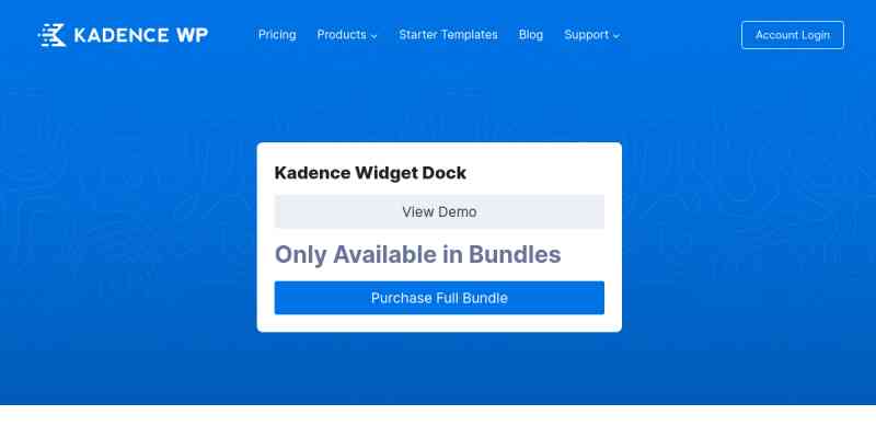 Kadence Widget Dock