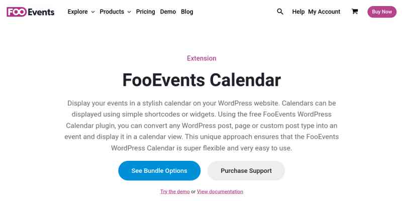 Events Calendar for FooEvents