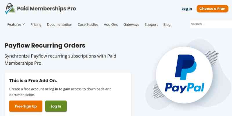 Paid Memberships Pro – Payflow Recurring Orders Add On