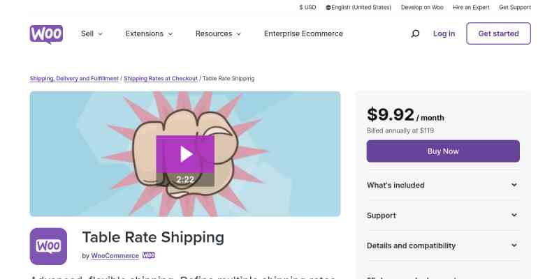 WooCommerce Table Rate Shipping by WooCommerce